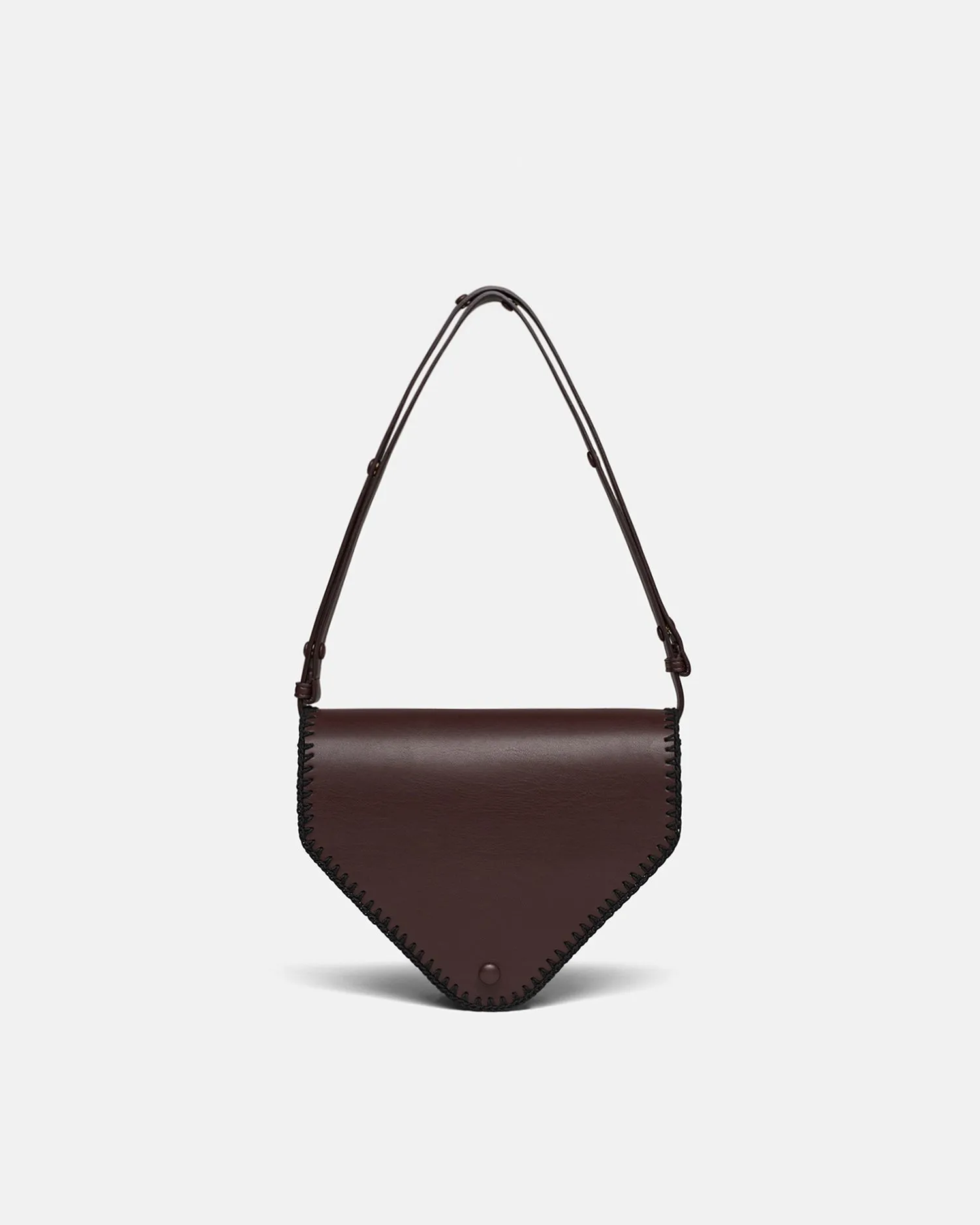 The Triangle Bag Medium - Alt-Nappa Shoulder Bag - Coffee BeanBlack