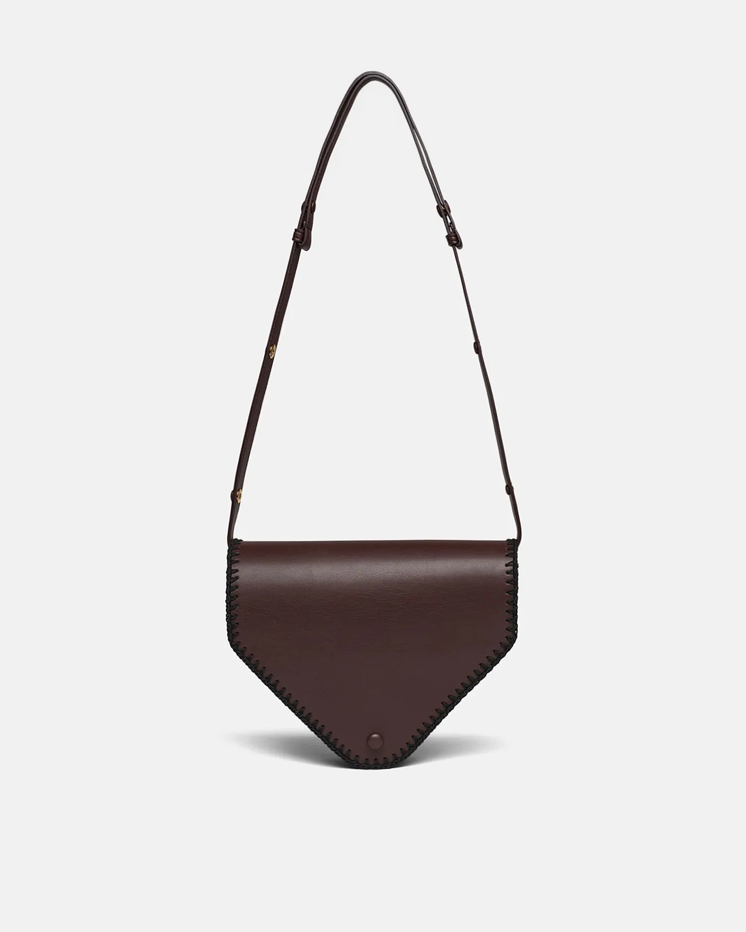 The Triangle Bag Medium - Alt-Nappa Shoulder Bag - Coffee BeanBlack