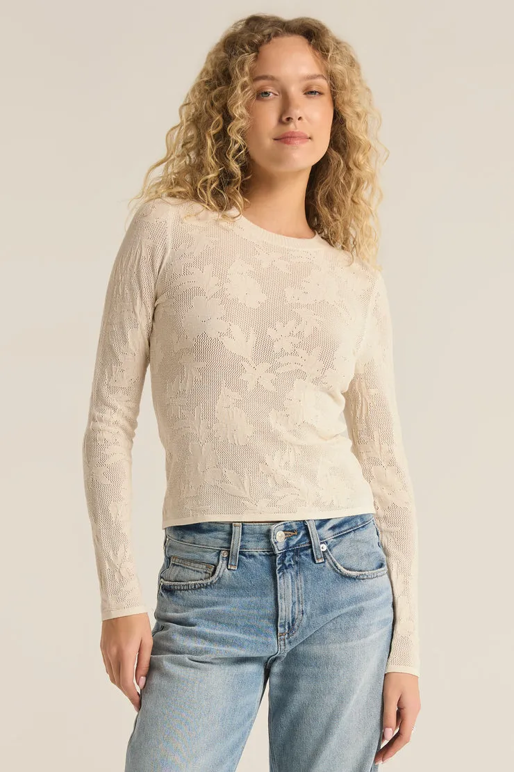 Tibi Floral Mesh Sweater