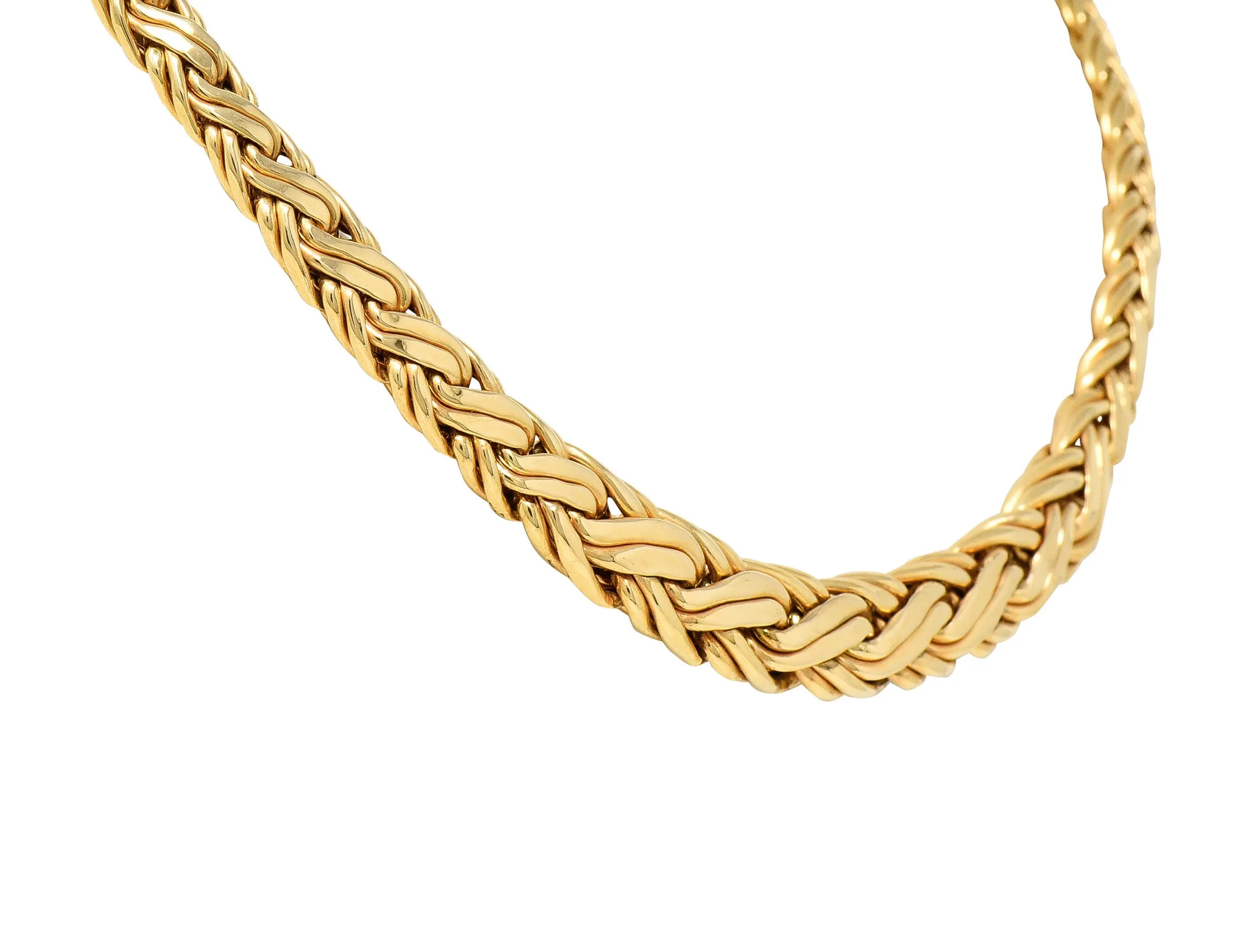 Tiffany & Co. Vintage 14 Karat Gold Wheat Chain Necklace