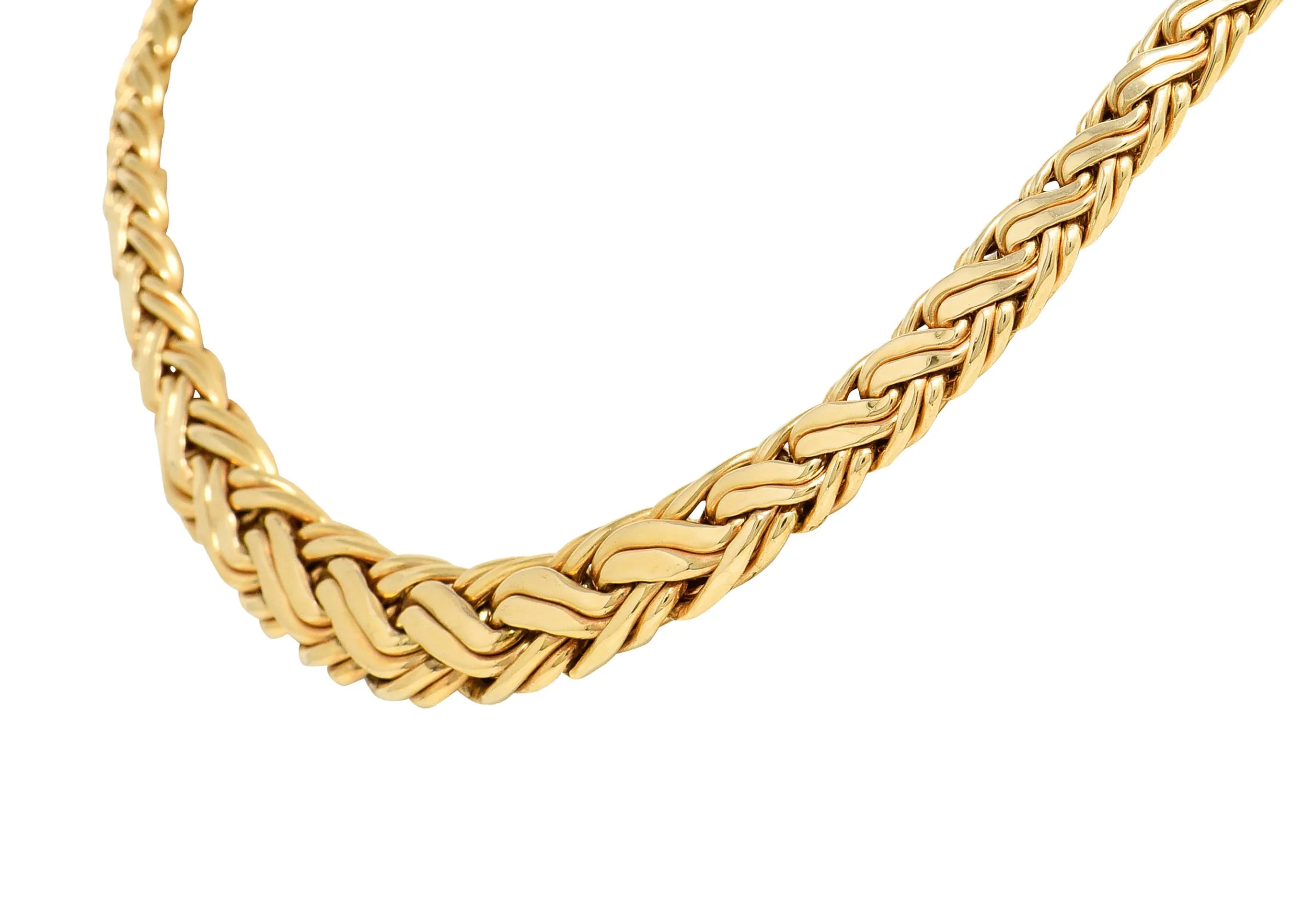 Tiffany & Co. Vintage 14 Karat Gold Wheat Chain Necklace