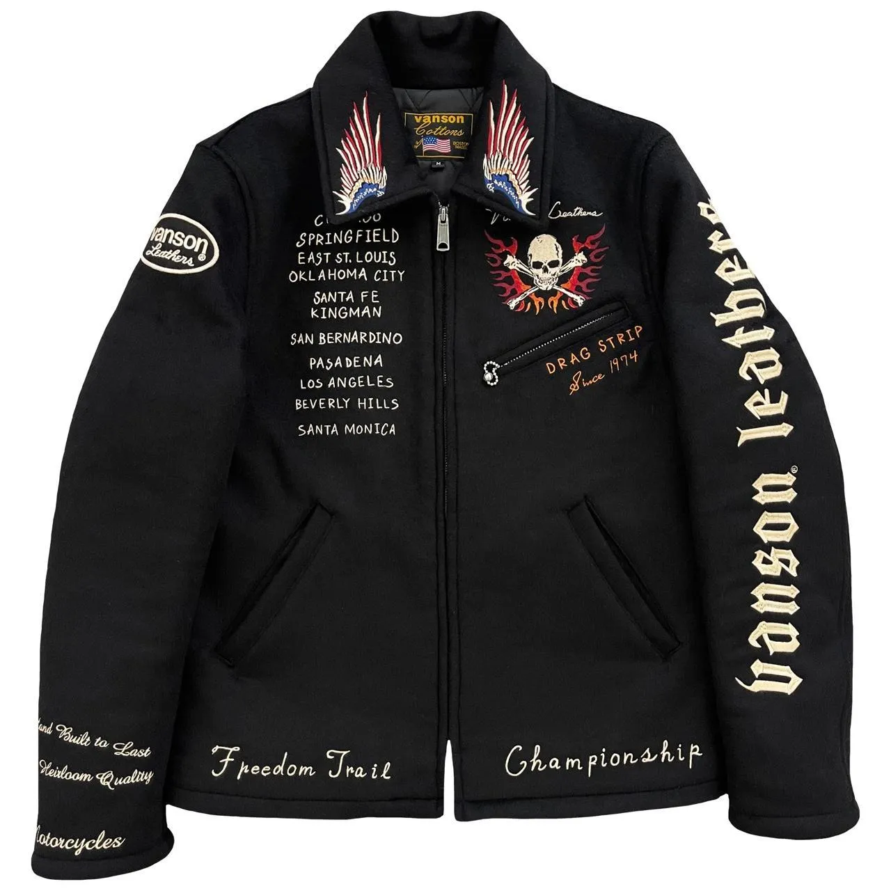 Vanson Wool Motorcycle Jacket