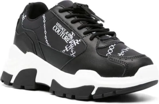 Versace Jeans Couture chain-link print panelled sneakers Black