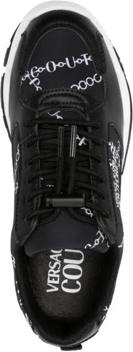 Versace Jeans Couture chain-link print panelled sneakers Black