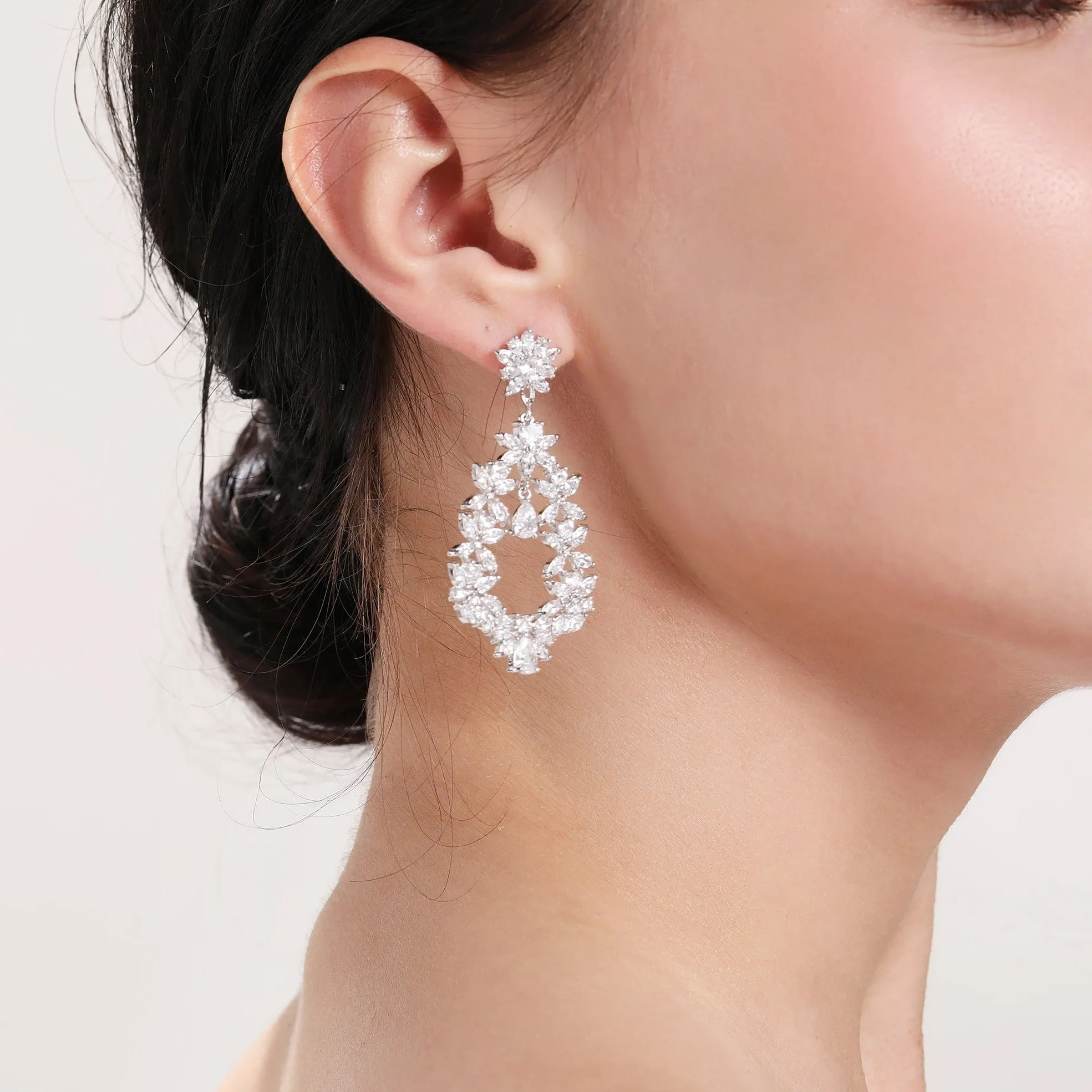 Vivian Dangling Cubic Zirconia Earrings