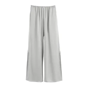 Washable Charmeuse Cropped Wide-Leg Pant