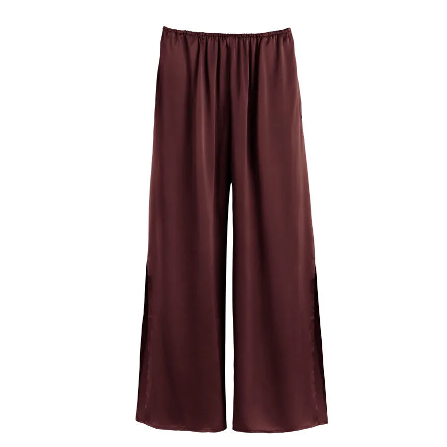 Washable Charmeuse Cropped Wide-Leg Pant