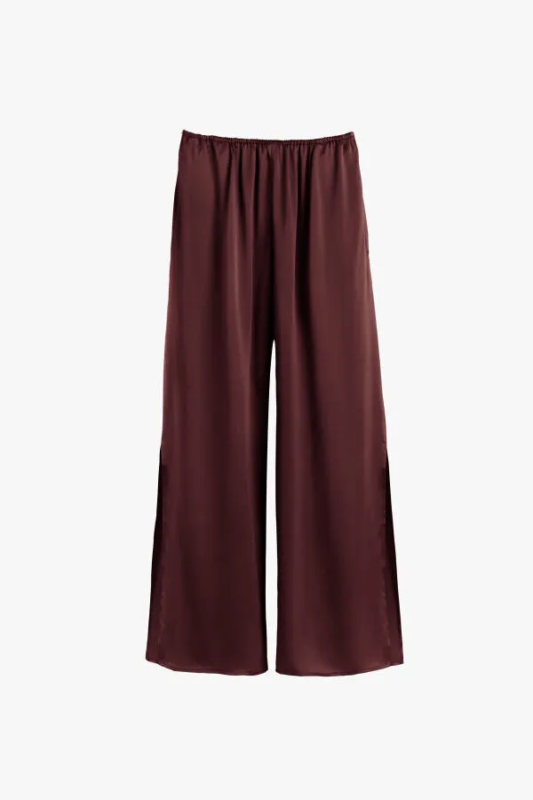 Washable Charmeuse Cropped Wide-Leg Pant