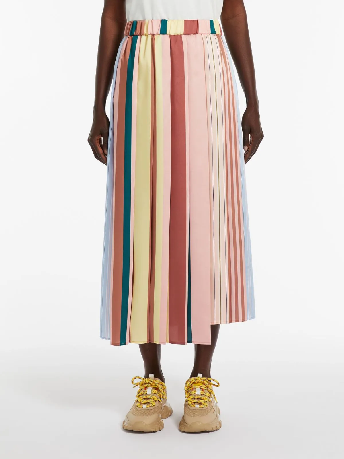 Weekend Max Mara Fagus Stripe Skirt in Avio Multi