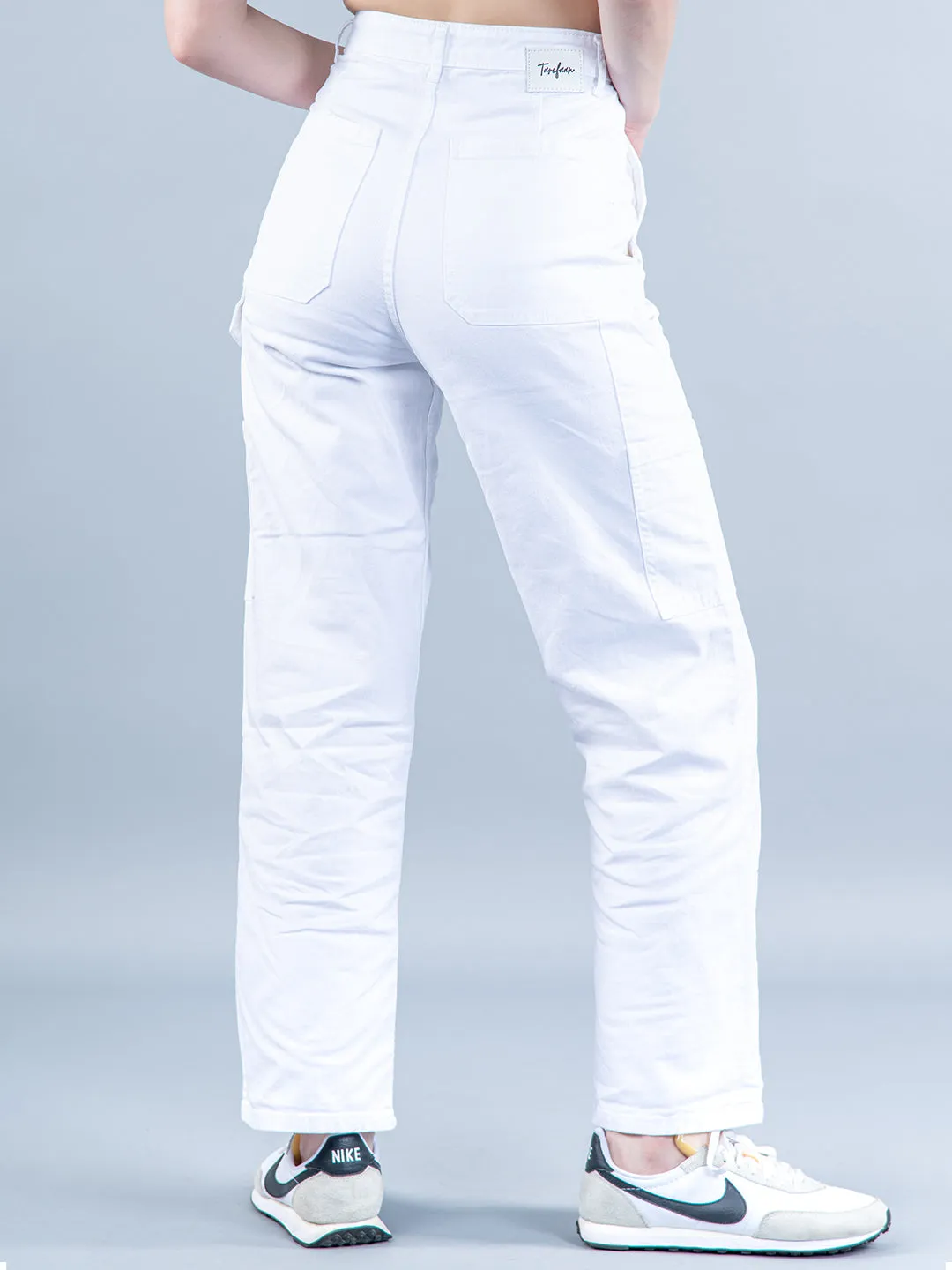 White Cargo Jeans For Women