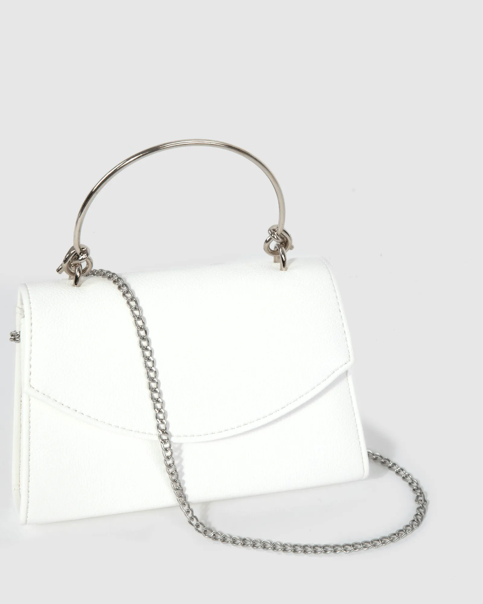 White Luana Top Handle Bag