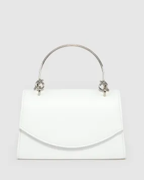 White Luana Top Handle Bag