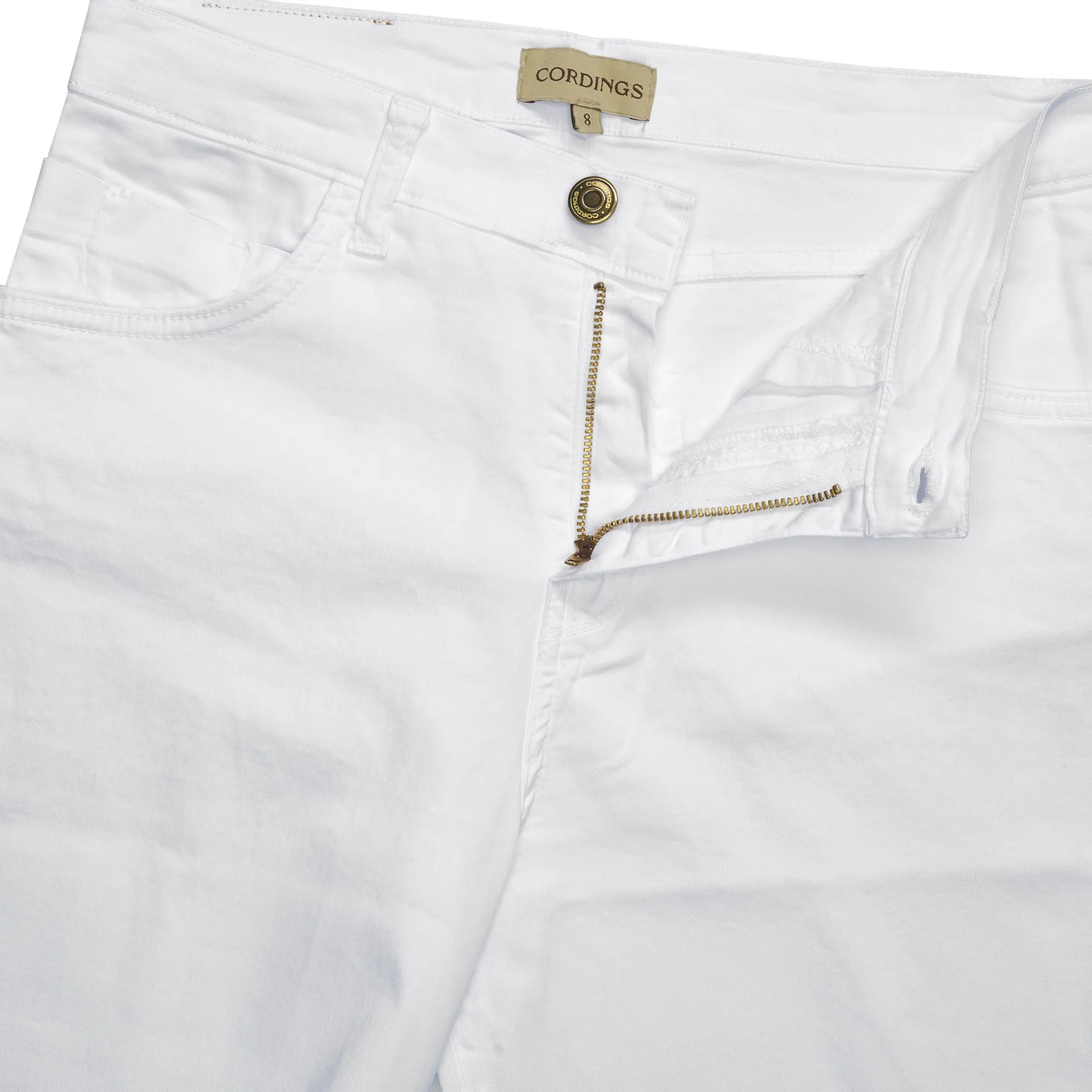 White Cotton Stretch Lily Jeans