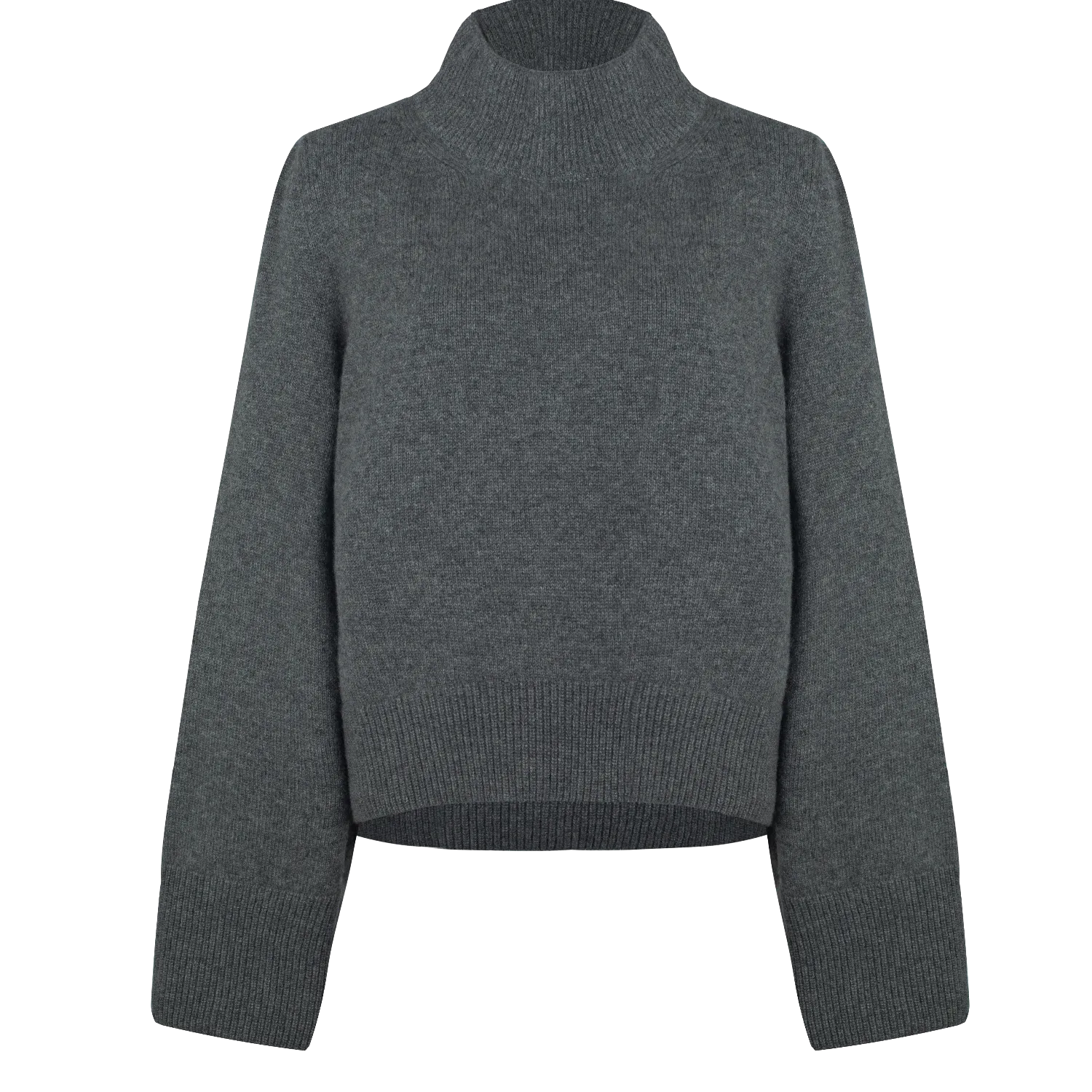 Wide Sleeves  Grey 100% Cashmere Sweater