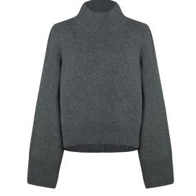 Wide Sleeves  Grey 100% Cashmere Sweater