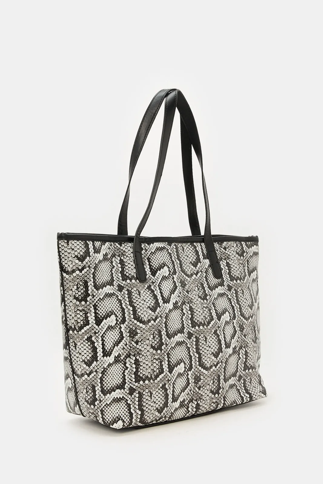 Women Black Animal Printed Tote Bag