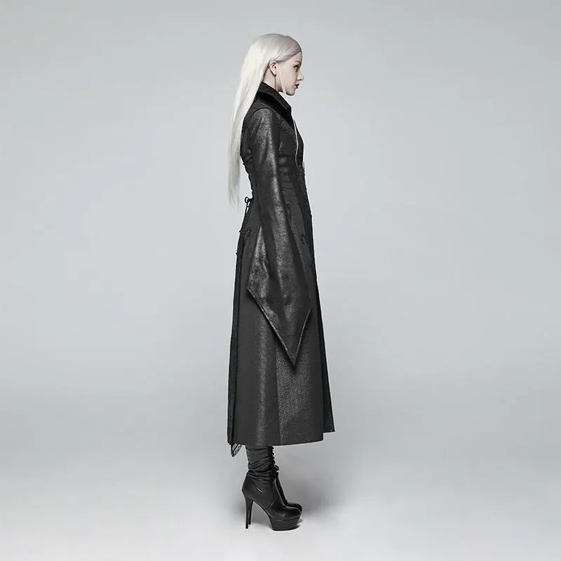 Women's Goth Witch Overcoat With Flare Sleeves