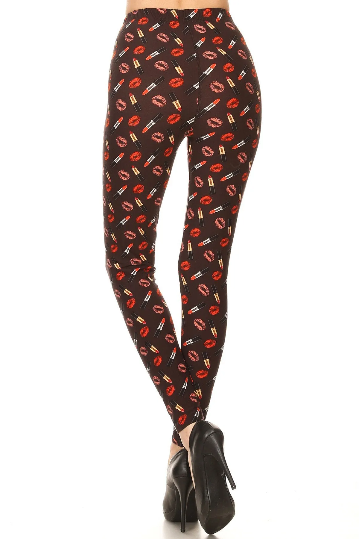 Women's Regular Lip Lipstick Pattern Printed Leggings