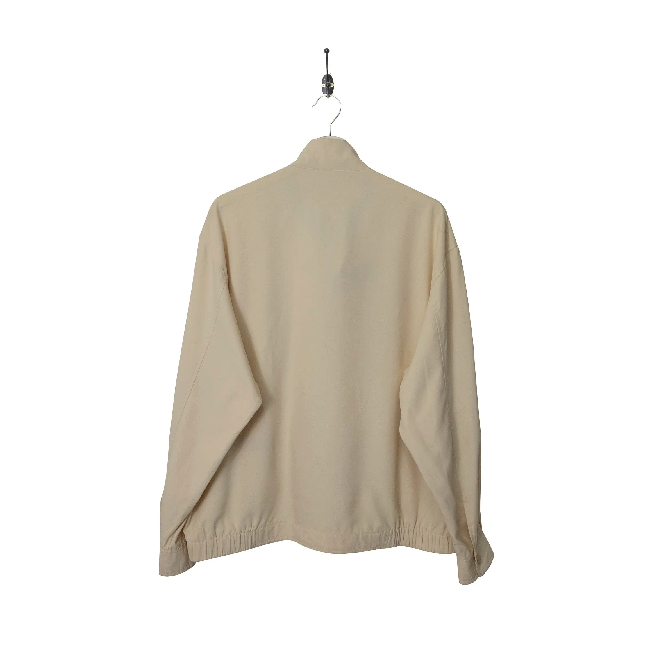 Yves Saint Laurent Soft Beige Embroidered Logo Harrington Jacket