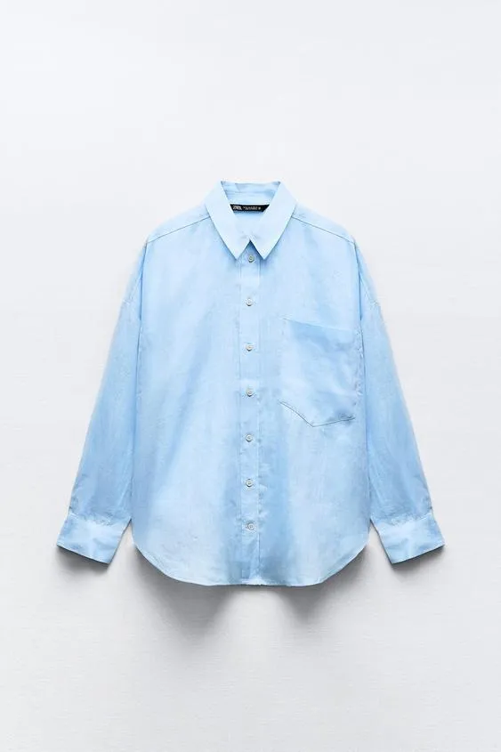 ZARA  |Linen Shirts & Blouses