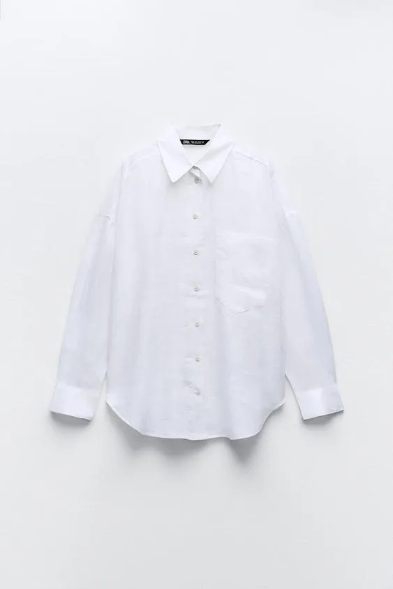 ZARA  |Linen Shirts & Blouses